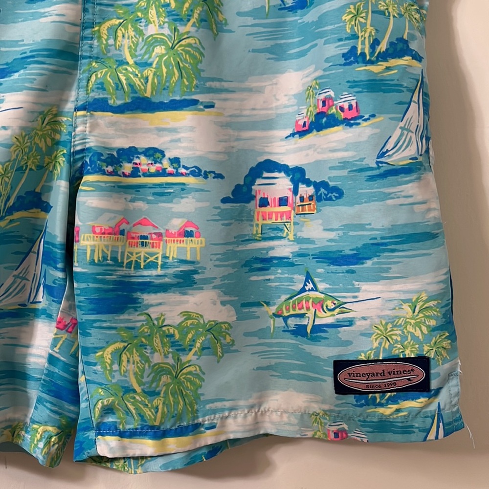 Vineyard Vines Men’s 7” Printed Chappy Coastal Print Swim Trunks XS - Picture 2 of 10